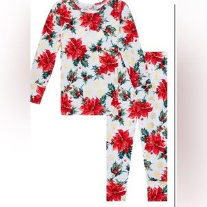 🆕 Posh Peanut Kids' Emilia Holiday Floral Fitted Two-Piece Pajamas